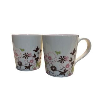 Starbucks 2006 Spring Floral Ceramic Mug Set